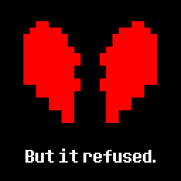 Icône du mod : l'âme rouge d'UNDERTALE, fendue, sur fond noir.