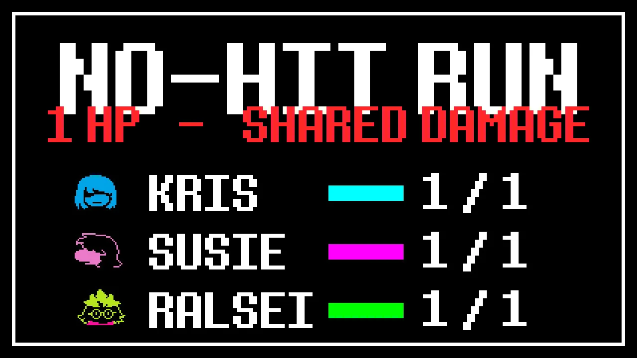 No-Hit Run : 1 PV, redémarrage instantané, aperçu du mod Deltarune