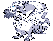 Reshiram, le dragon blanc, sprite animé.