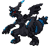 Zekrom, le dragon noir, sprite animé.