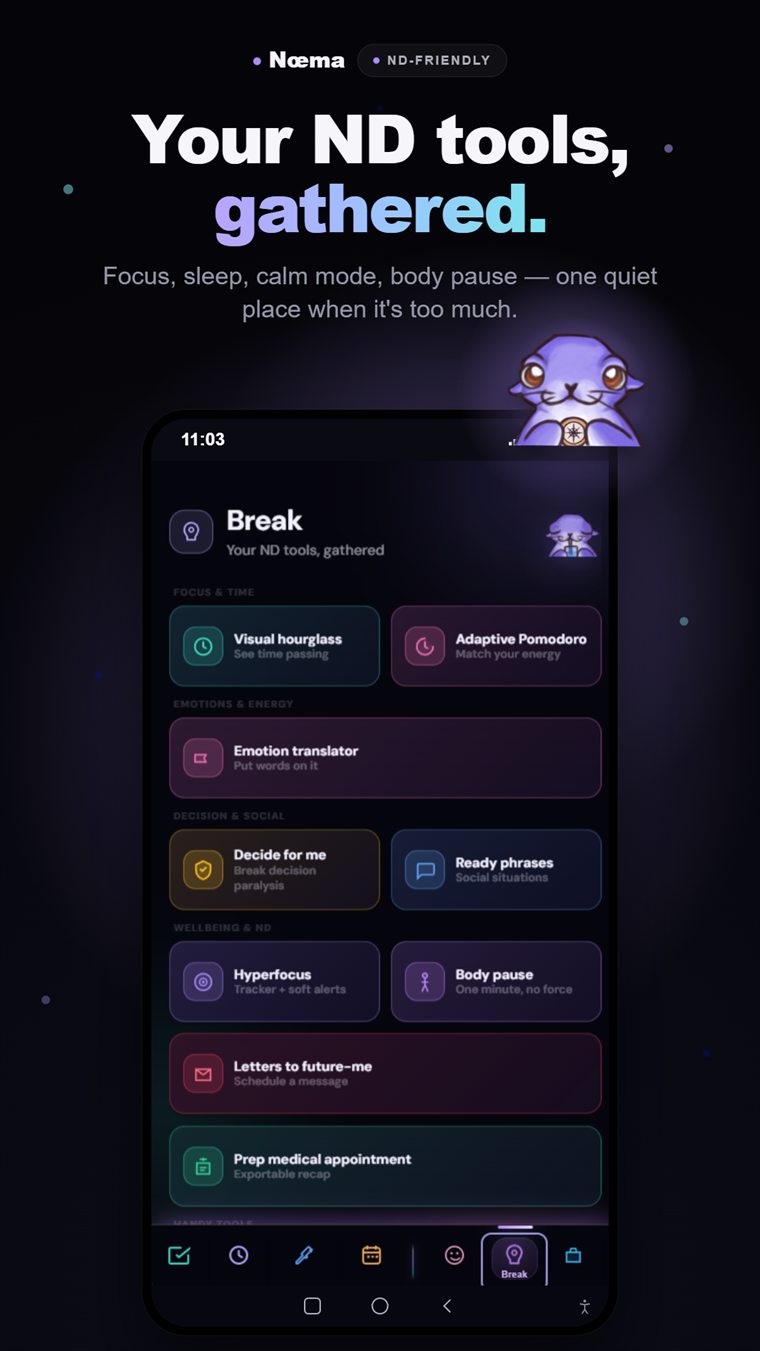 L'application Nœma, écran 2