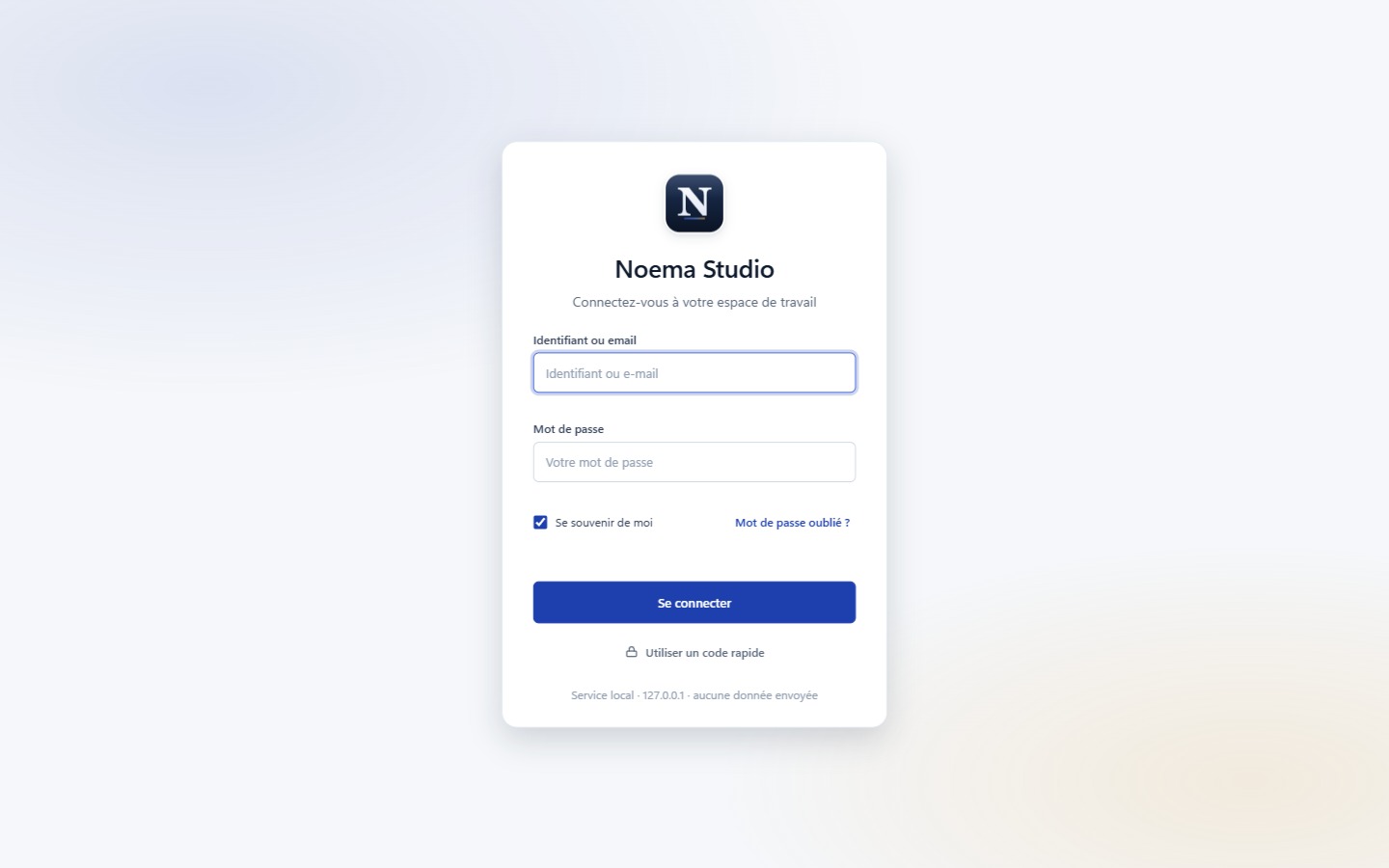 Noema Studio, 100 % local et hors-ligne.
